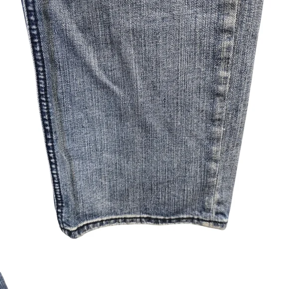 Buffalo Men's 34 Relaxed Fit Distressed Blue Denim Jeans Flap Pockets